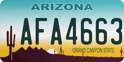 AZ license plate AFA4663