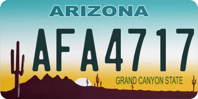 AZ license plate AFA4717