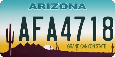 AZ license plate AFA4718