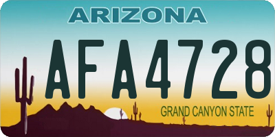 AZ license plate AFA4728