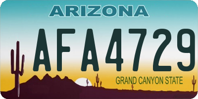 AZ license plate AFA4729