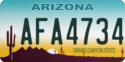 AZ license plate AFA4734