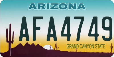 AZ license plate AFA4749