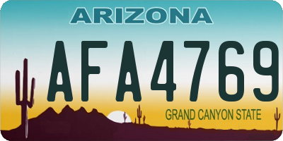 AZ license plate AFA4769