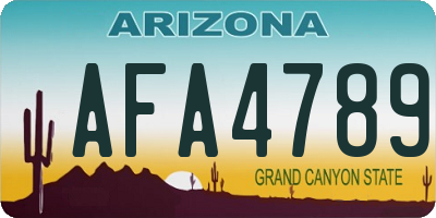 AZ license plate AFA4789
