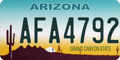 AZ license plate AFA4792
