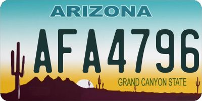 AZ license plate AFA4796