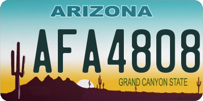 AZ license plate AFA4808