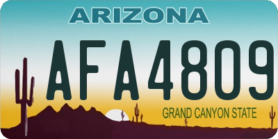 AZ license plate AFA4809
