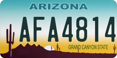 AZ license plate AFA4814
