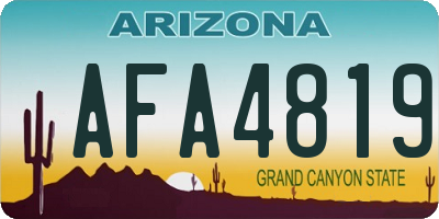 AZ license plate AFA4819