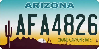 AZ license plate AFA4826