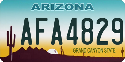AZ license plate AFA4829