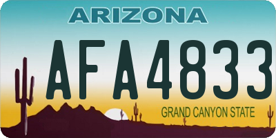 AZ license plate AFA4833