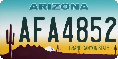 AZ license plate AFA4852
