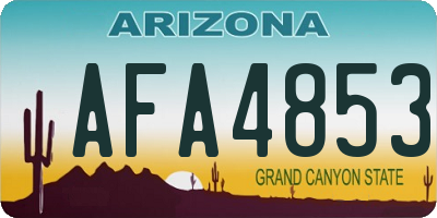 AZ license plate AFA4853