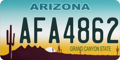 AZ license plate AFA4862