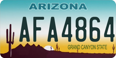 AZ license plate AFA4864