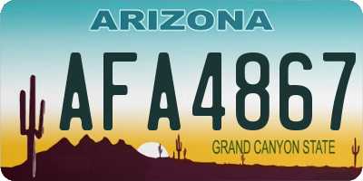 AZ license plate AFA4867