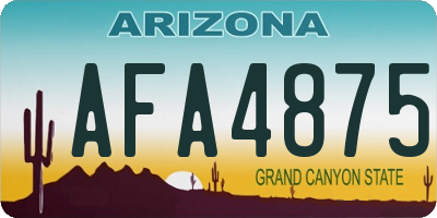 AZ license plate AFA4875
