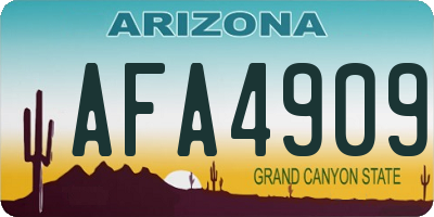 AZ license plate AFA4909
