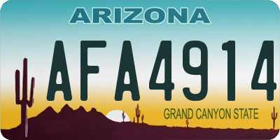 AZ license plate AFA4914