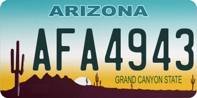 AZ license plate AFA4943