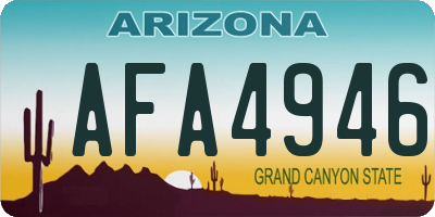 AZ license plate AFA4946