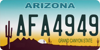 AZ license plate AFA4949