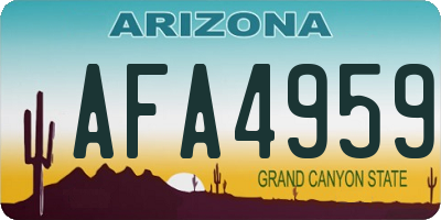 AZ license plate AFA4959