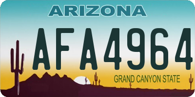 AZ license plate AFA4964