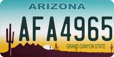 AZ license plate AFA4965