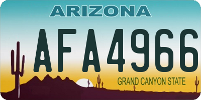 AZ license plate AFA4966