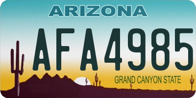 AZ license plate AFA4985