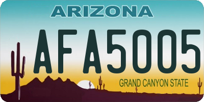 AZ license plate AFA5005
