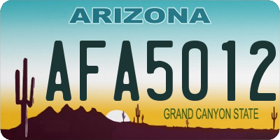 AZ license plate AFA5012