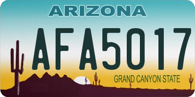 AZ license plate AFA5017