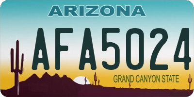 AZ license plate AFA5024