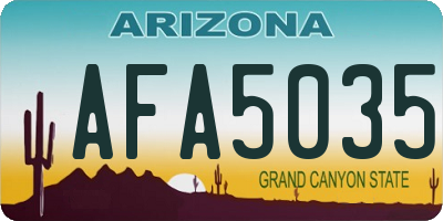 AZ license plate AFA5035