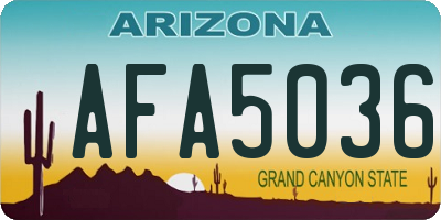 AZ license plate AFA5036