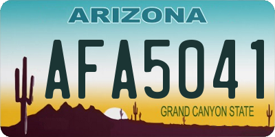 AZ license plate AFA5041