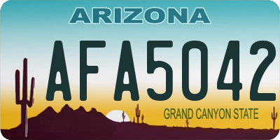 AZ license plate AFA5042