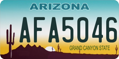 AZ license plate AFA5046