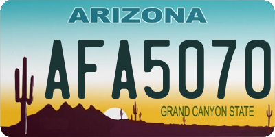 AZ license plate AFA5070