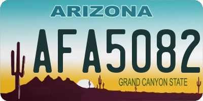 AZ license plate AFA5082