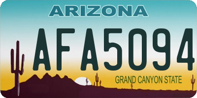 AZ license plate AFA5094
