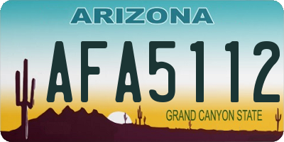 AZ license plate AFA5112