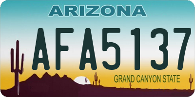 AZ license plate AFA5137