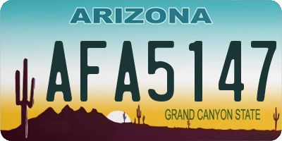 AZ license plate AFA5147