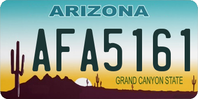AZ license plate AFA5161